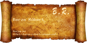 Berze Róbert névjegykártya